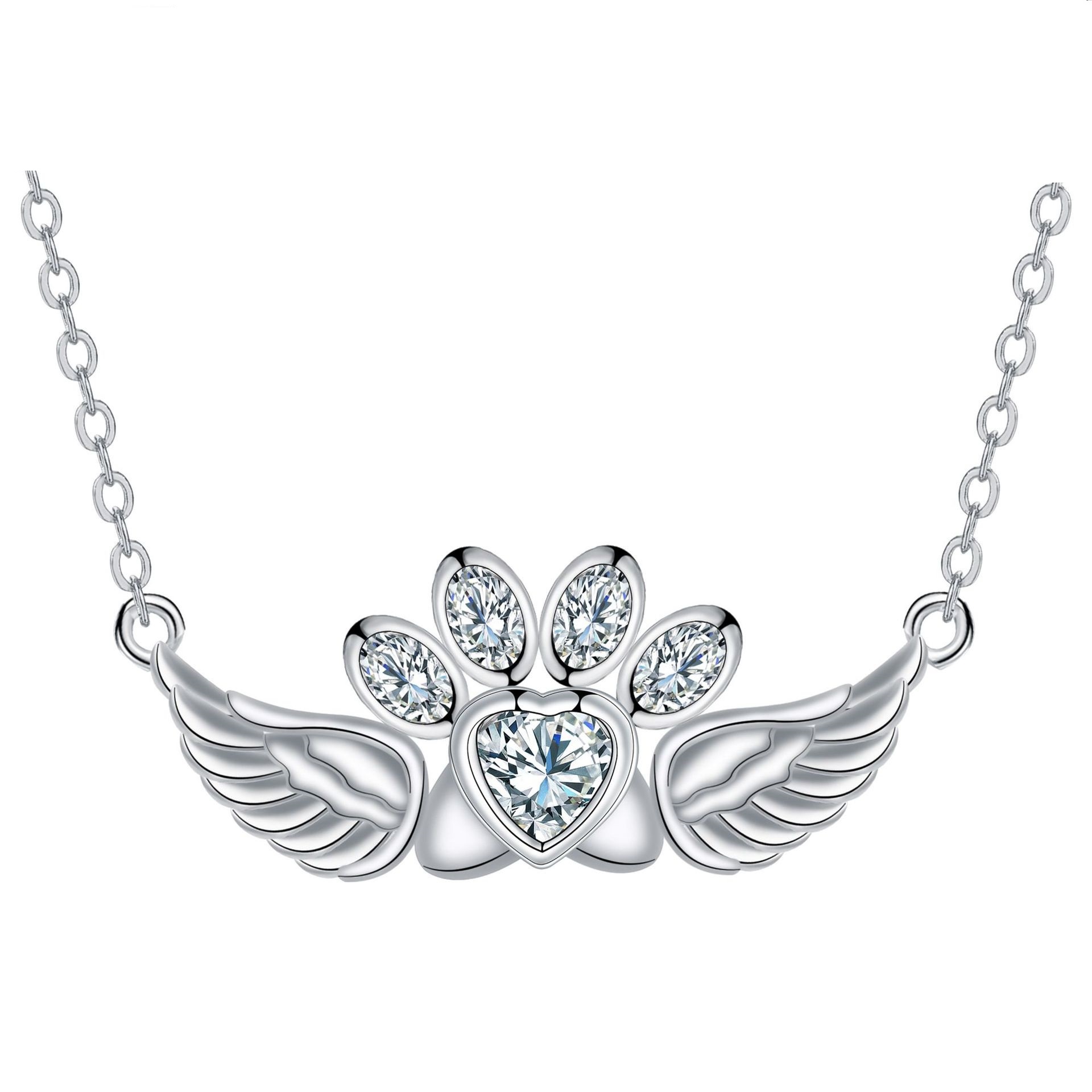 Fashion Personality Heart-shaped Pendant Ornaments Cute Dog's Paw All-match Women's Necklace - Image 3