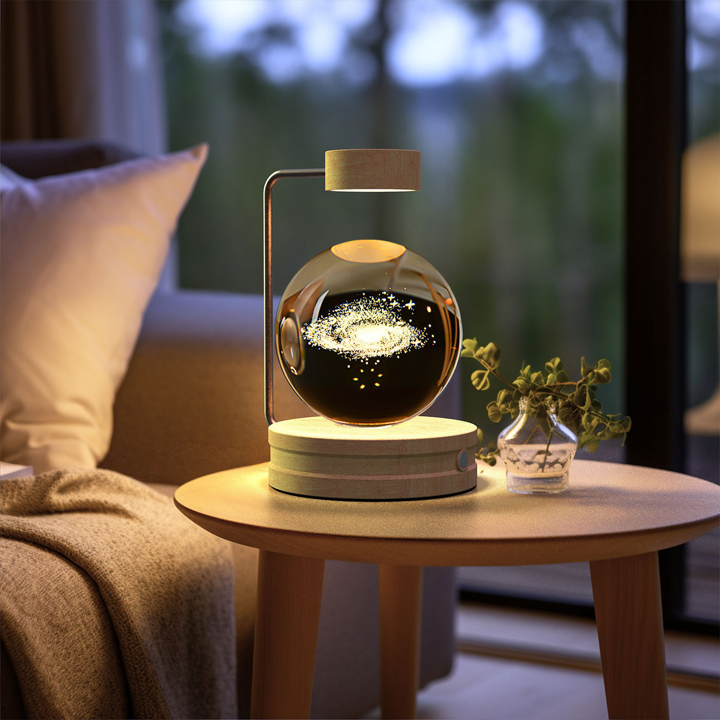 Crystal Ball Cosmic Dinosaur Indoor Night Light USB Power Warm Bedside Light Birthday Gift Night Lamp - Image 3
