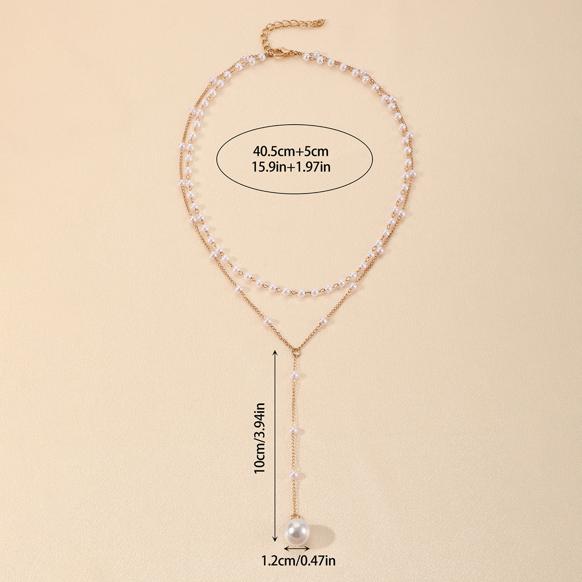 Pearl Double Layer Twin Pearl Necklace - Image 3