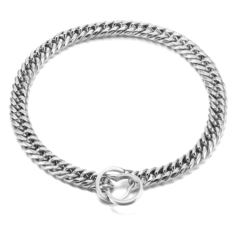 Stainless Steel Titanium Dog Leash Bulldog Pitbull Collar - Image 2