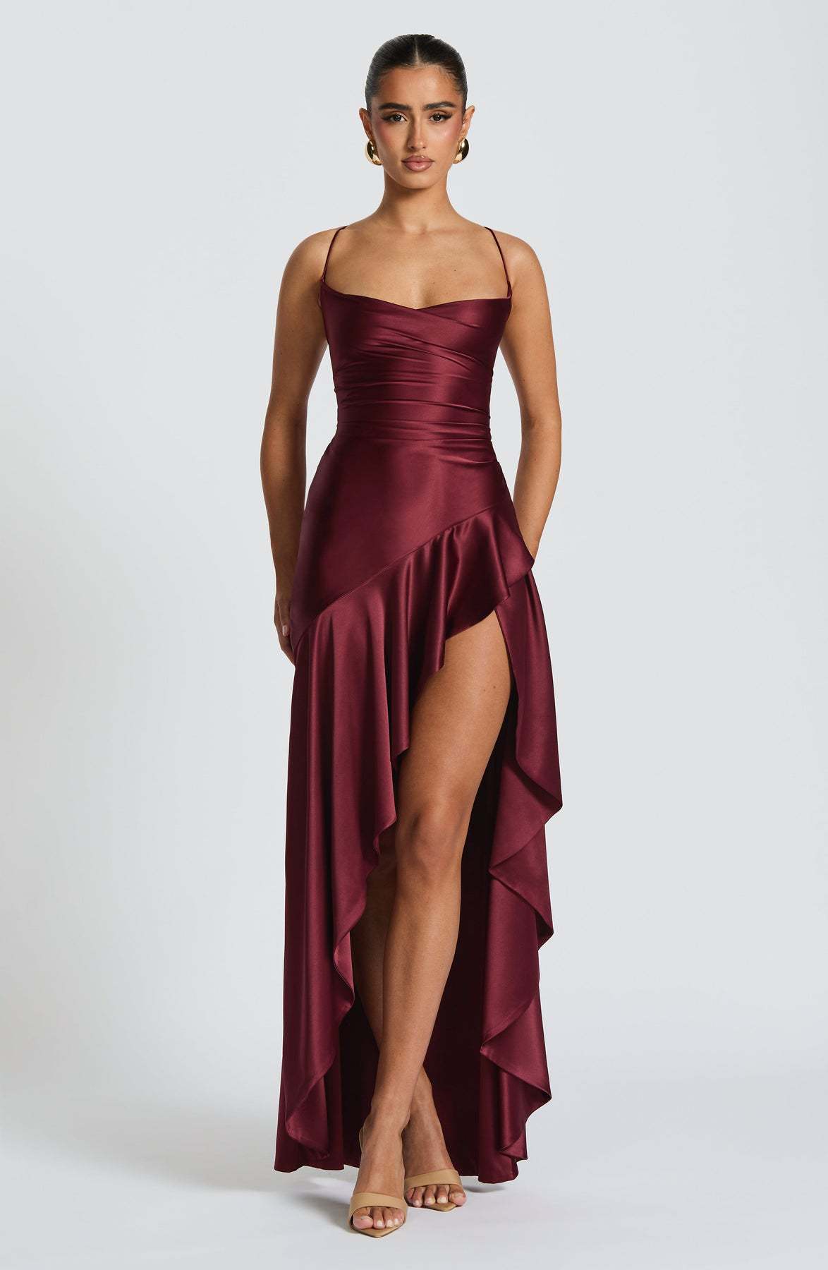 Women's Backless Ruffles Irregular Dress Summer Fashion Evening Party Club Split Suspender Maxi Dresses Clothing - Image 8