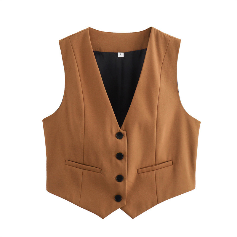 Women's Loose Button Decoration Multi-color Versatile Vest - Image 2