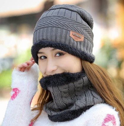 Knit Hat Female Winter ThickeningCap Warm Earmuffscap Head Outdoor Cycling Korean Version Of The Tide Collar Wool Hat - Image 6