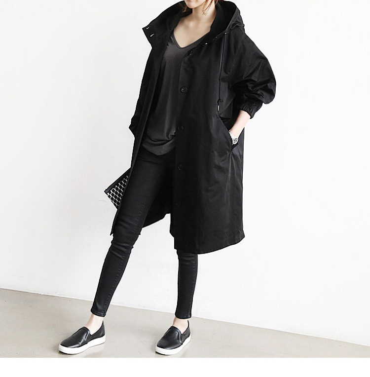 Women Windbreaker Jacket Casual Loose Button Pockets Hooded Quick Dry Windproof Waterproof Clothes For Outdoor Hiking Camping - Image 10