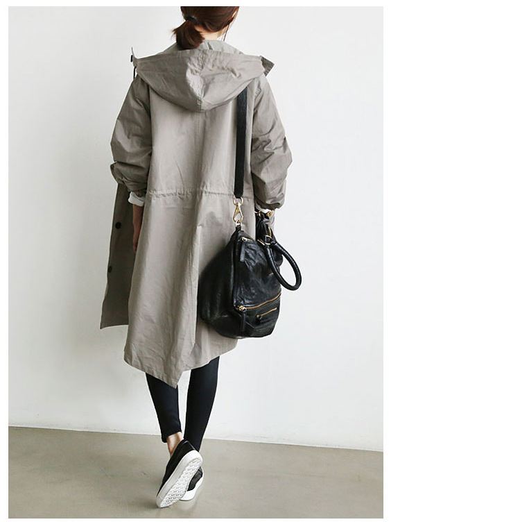 Women Windbreaker Jacket Casual Loose Button Pockets Hooded Quick Dry Windproof Waterproof Clothes For Outdoor Hiking Camping - Image 9