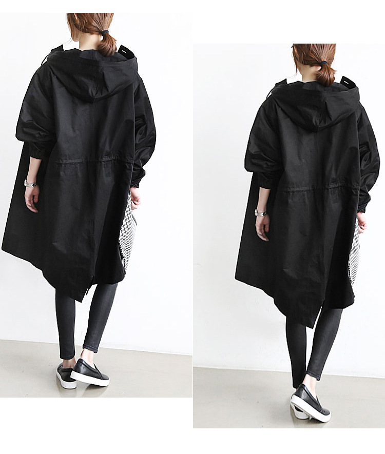 Women Windbreaker Jacket Casual Loose Button Pockets Hooded Quick Dry Windproof Waterproof Clothes For Outdoor Hiking Camping - Image 8