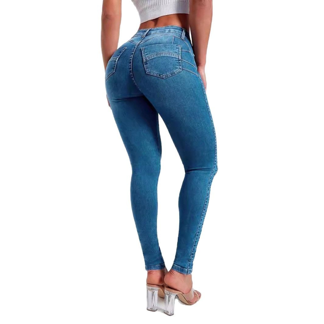 Hip Skinny Pants Stretch High Waist Jeans For Women - Image 4
