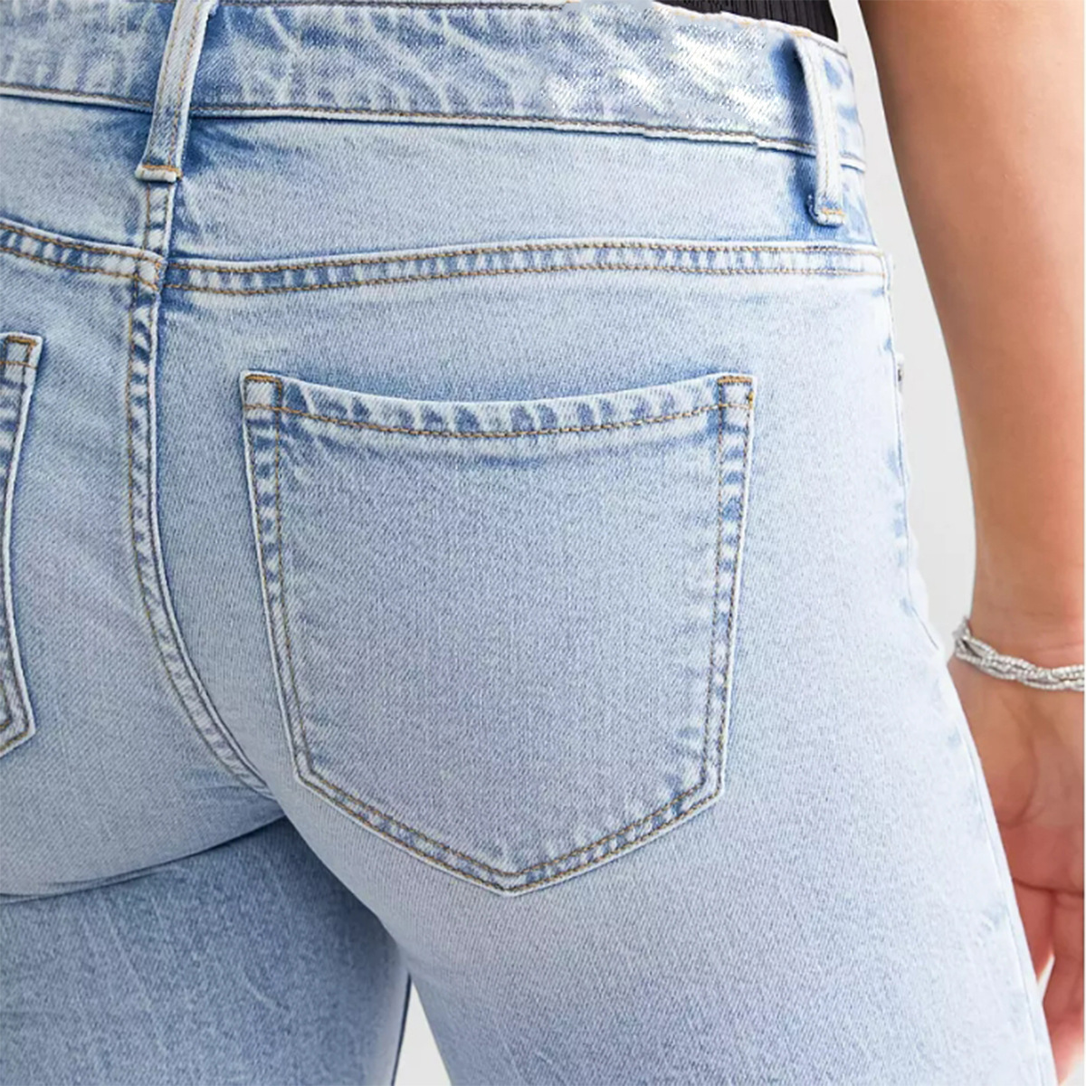 Women's Blue High Waist Straight Micro Elastic Jeans - Image 4