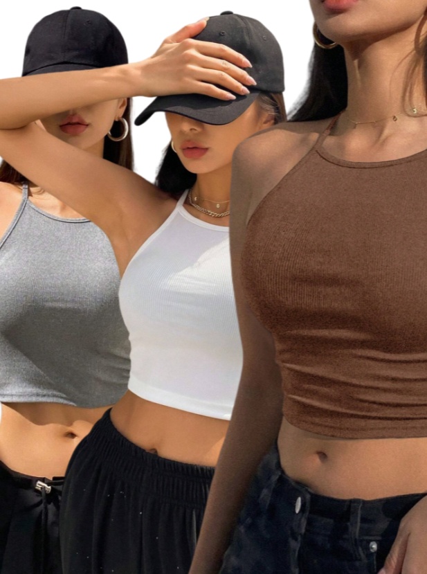 Solid Color Tank Top For Women 3PCS Set - Image 6