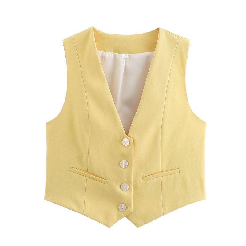 Women's Loose Button Decoration Multi-color Versatile Vest - Image 6