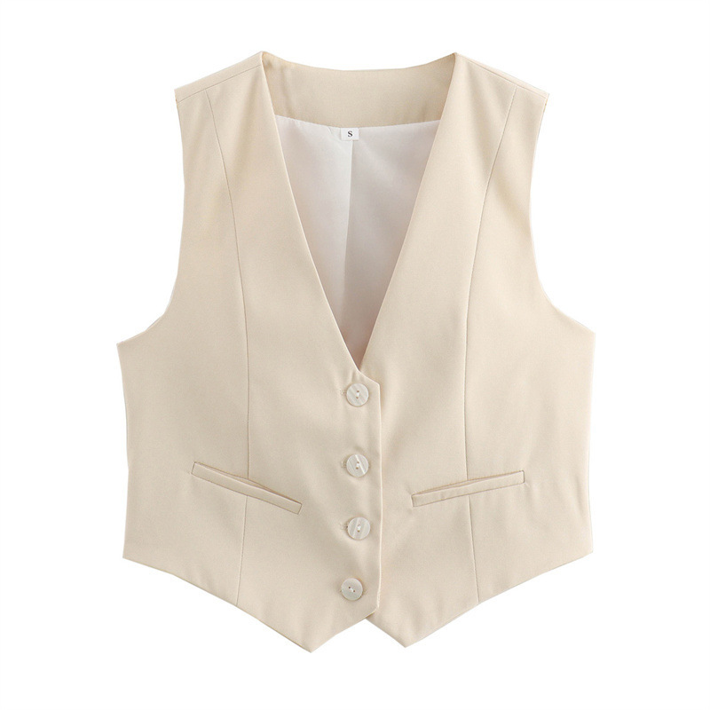Women's Loose Button Decoration Multi-color Versatile Vest - Image 7