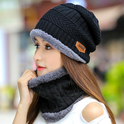 Knit Hat Female Winter ThickeningCap Warm Earmuffscap Head Outdoor Cycling Korean Version Of The Tide Collar Wool Hat - Image 7