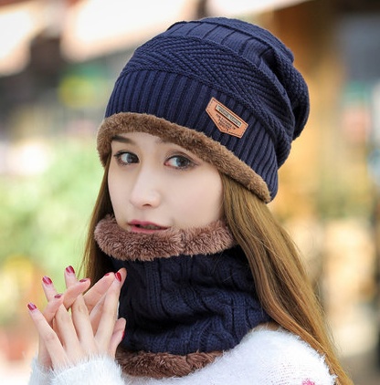 Knit Hat Female Winter ThickeningCap Warm Earmuffscap Head Outdoor Cycling Korean Version Of The Tide Collar Wool Hat - Image 8