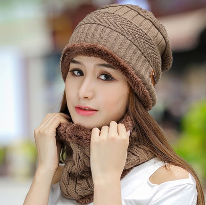 Knit Hat Female Winter ThickeningCap Warm Earmuffscap Head Outdoor Cycling Korean Version Of The Tide Collar Wool Hat - Image 4