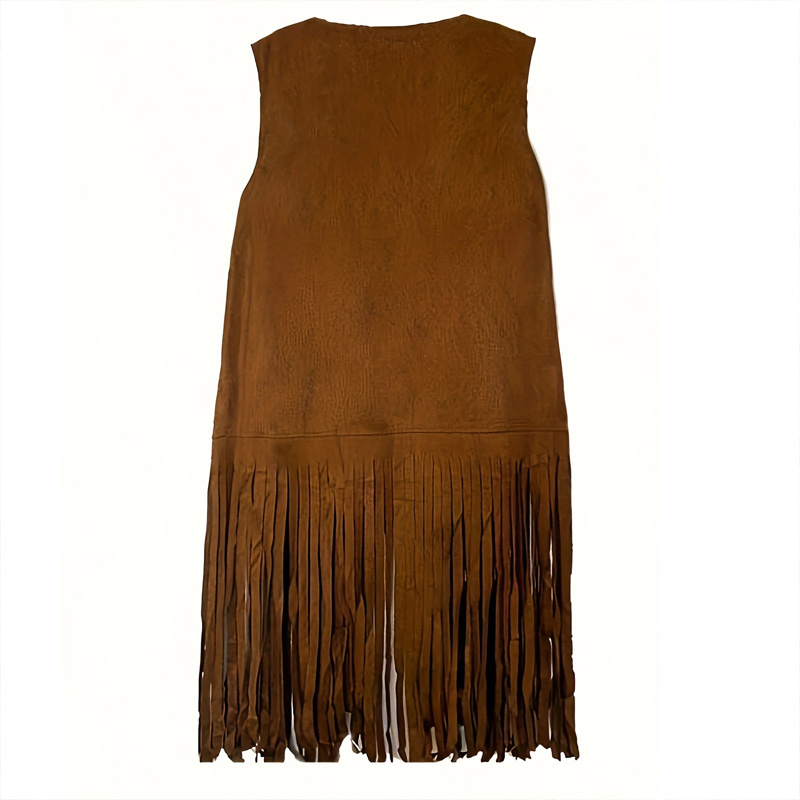 Women's Solid Color Sleeveless Fringe Vest - Lightweight Summer Bohemian Wear - Image 9