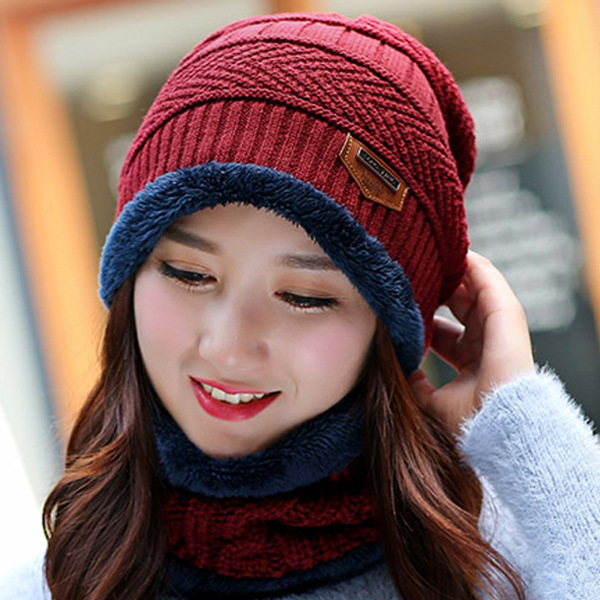 Knit Hat Female Winter ThickeningCap Warm Earmuffscap Head Outdoor Cycling Korean Version Of The Tide Collar Wool Hat - Image 10
