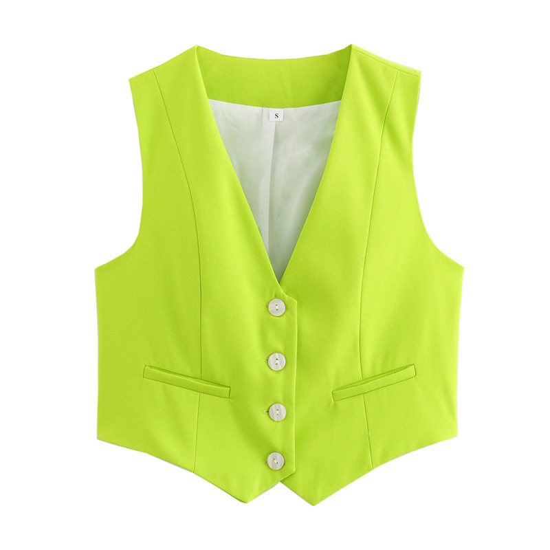 Women's Loose Button Decoration Multi-color Versatile Vest - Image 10