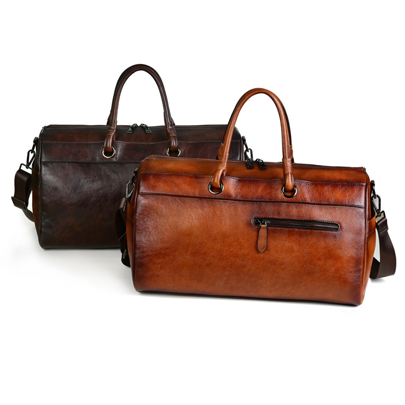 Top Layer Leather Bag Handmade Retro Large Capacity - Image 7