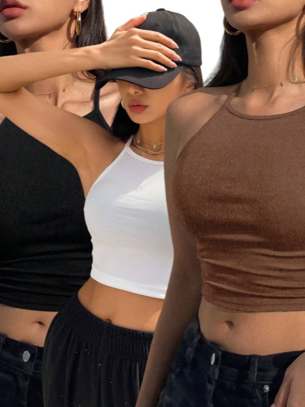Solid Color Tank Top For Women 3PCS Set - Image 5