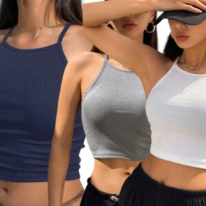 Solid Color Tank Top For Women 3PCS Set