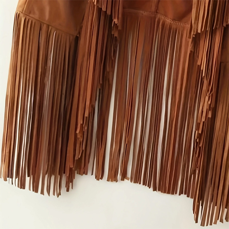 Women's Solid Color Sleeveless Fringe Vest - Lightweight Summer Bohemian Wear - Image 6