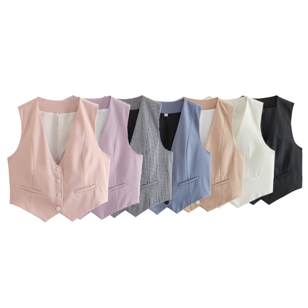 Women's Loose Button Decoration Multi-color Versatile Vest - Image 4