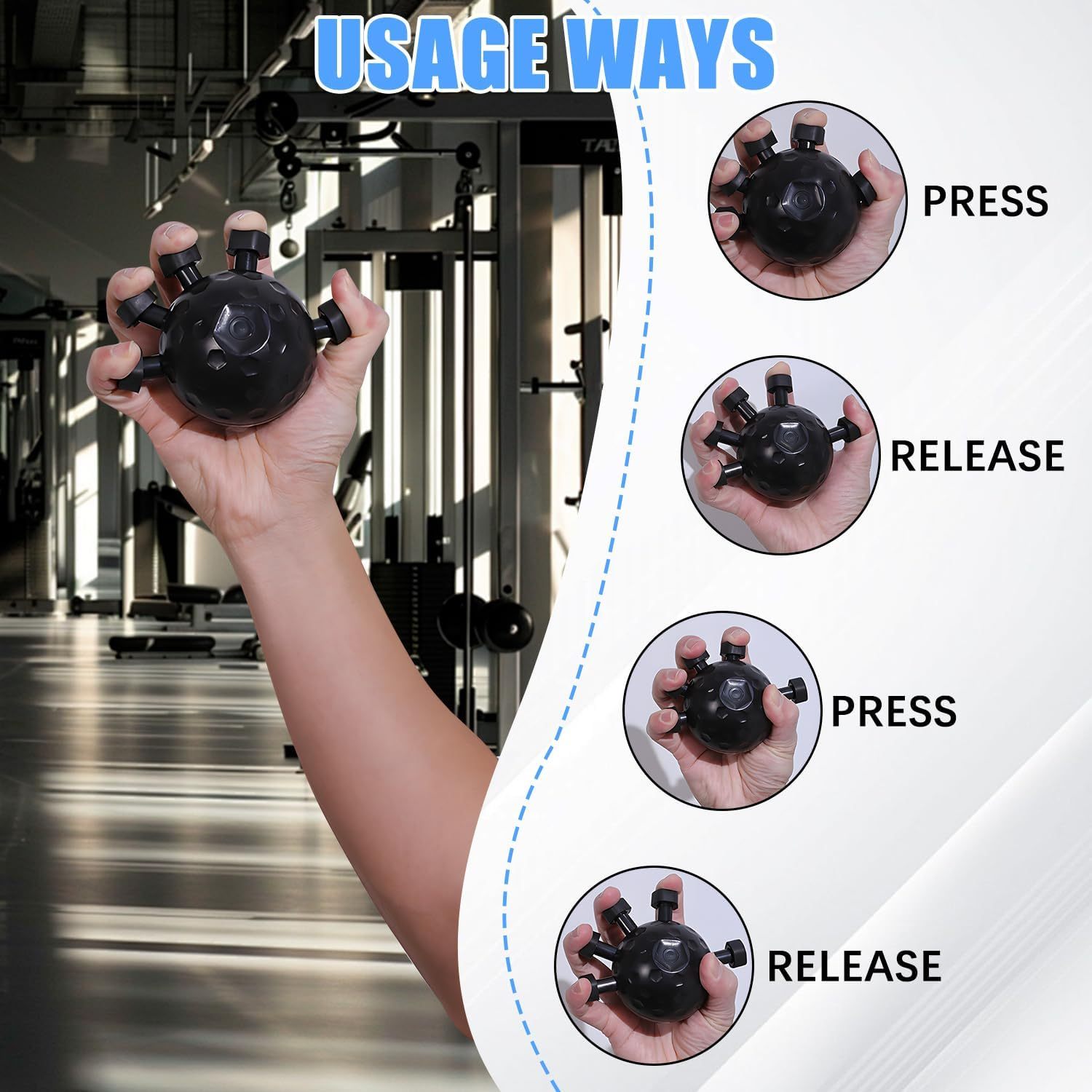 Gym Finger Hand Strengthener Grip Adjustable Resistance Hand Balls Gripper Exerciser For Forearm Strength Climbing Training - Image 3