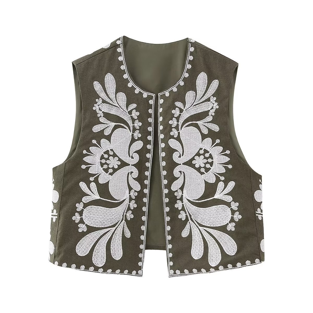 European And American Women's Clothing Sleeveless Embroidered Vest Women's Top - Image 6