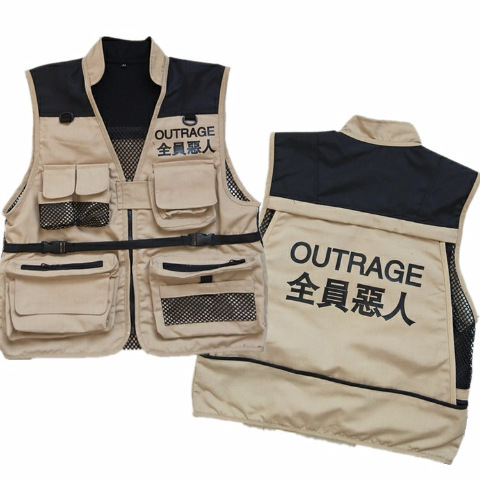 Extra Fish Multi-pocket Multi-pocket Workwear Waistcoat Vest - Image 5