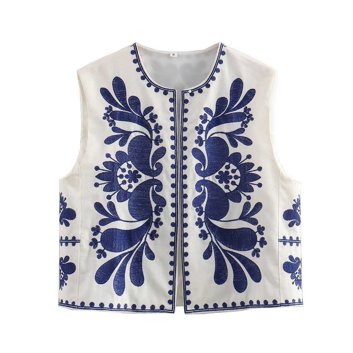 European And American Women's Clothing Sleeveless Embroidered Vest Women's Top - Image 7