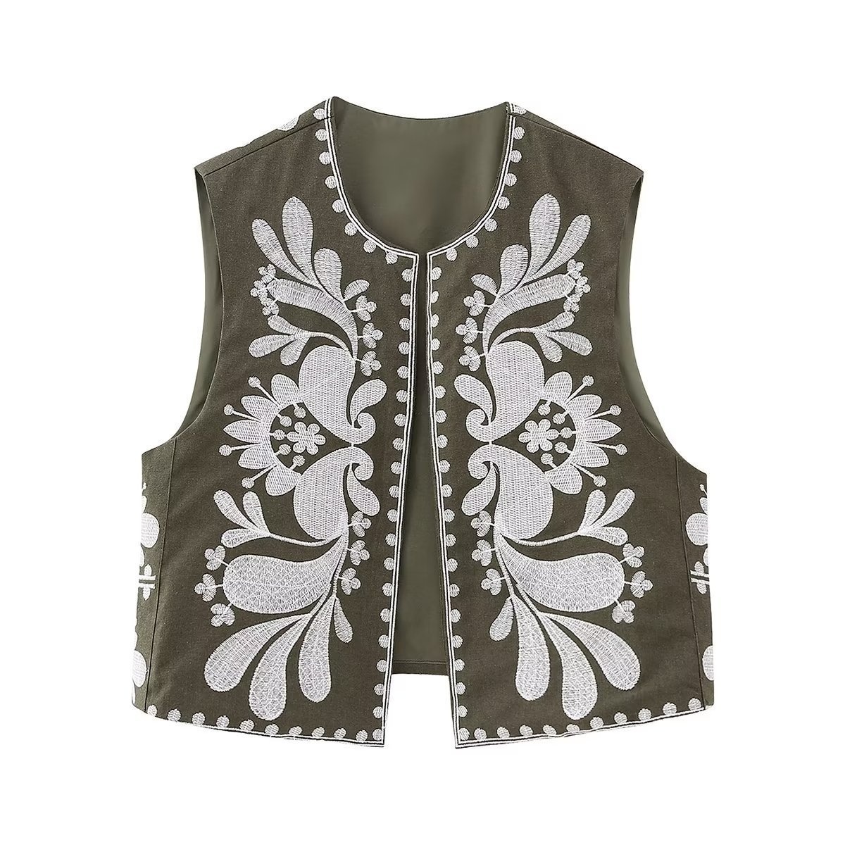 European And American Women's Clothing Sleeveless Embroidered Vest Women's Top - Image 2