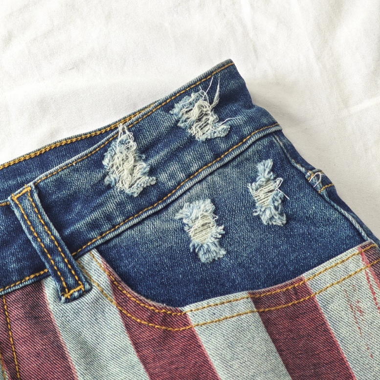 Women's Mid-Rise Patriotic Flare Jeans, Slim Fit Full-Length Jeans With An American Flag Print For 4th Of July, Stretch Denim For Holiday Events Forbidden Platform - Temu - Image 5