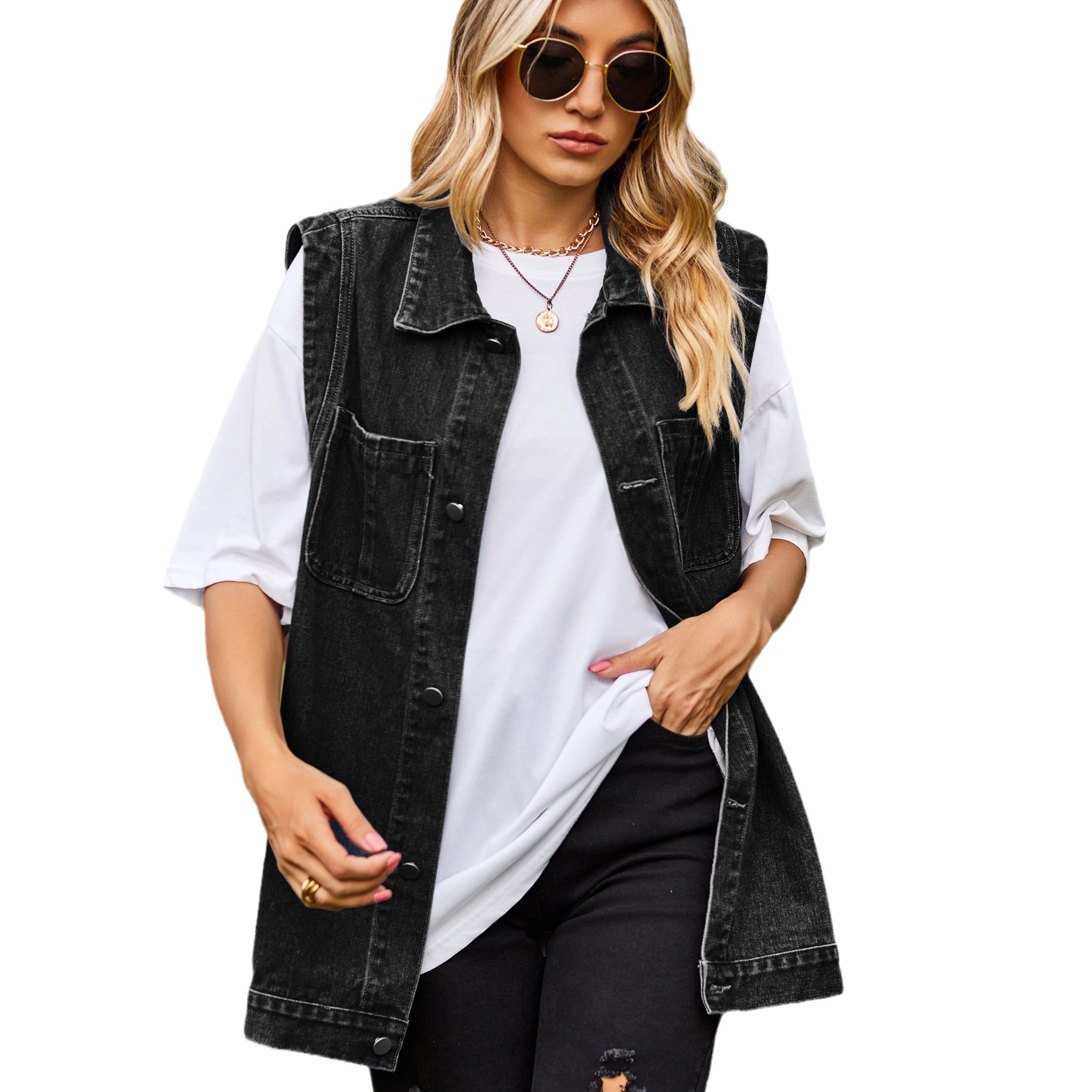 New Denim Waistcoat Vest Spring And Autumn - Image 2