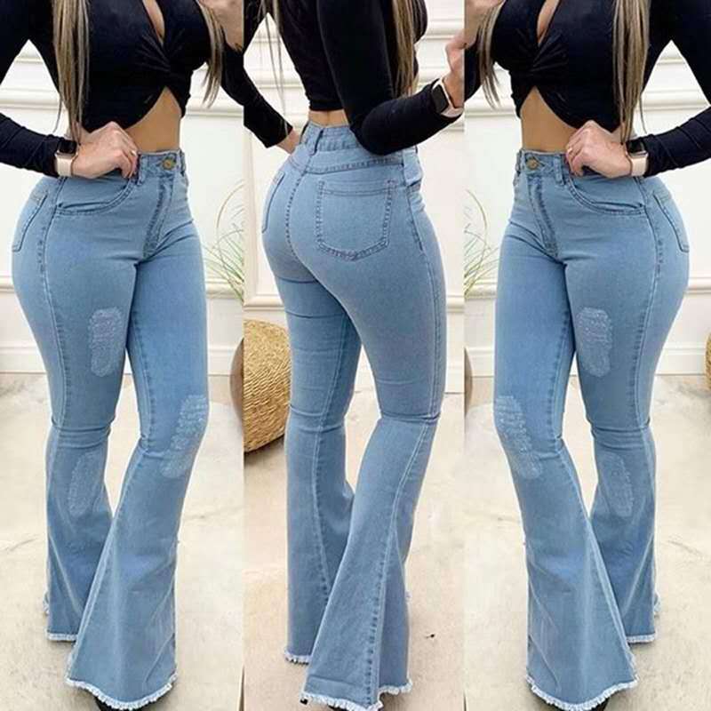 Women Fashion Elastic Ladies Jeans Pants - Image 9