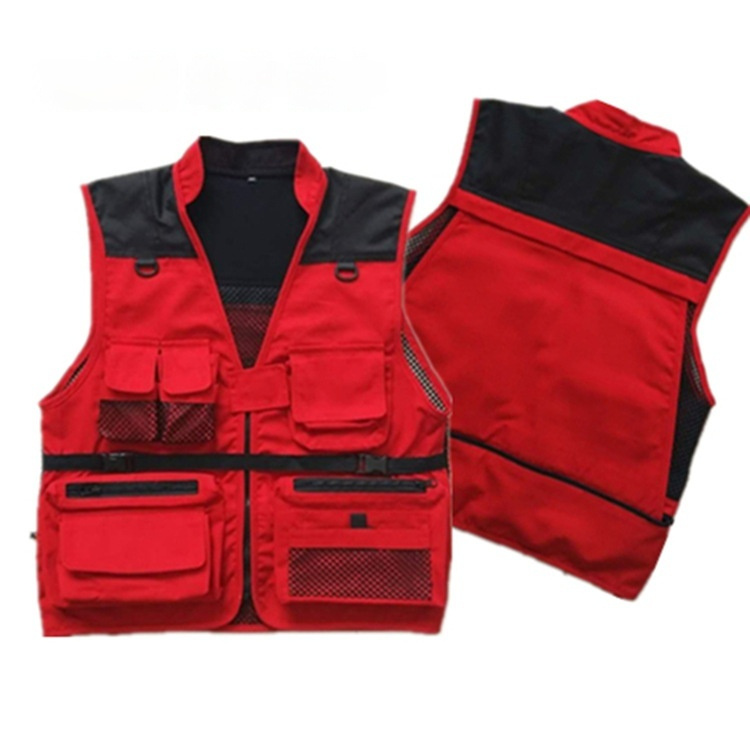 Extra Fish Multi-pocket Multi-pocket Workwear Waistcoat Vest - Image 6