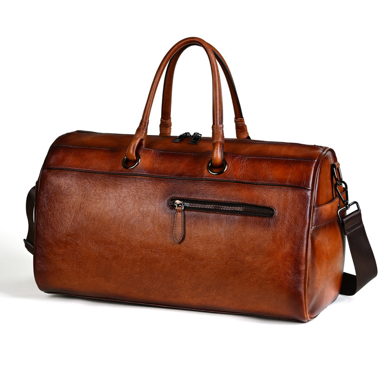 Top Layer Leather Bag Handmade Retro Large Capacity - Image 3