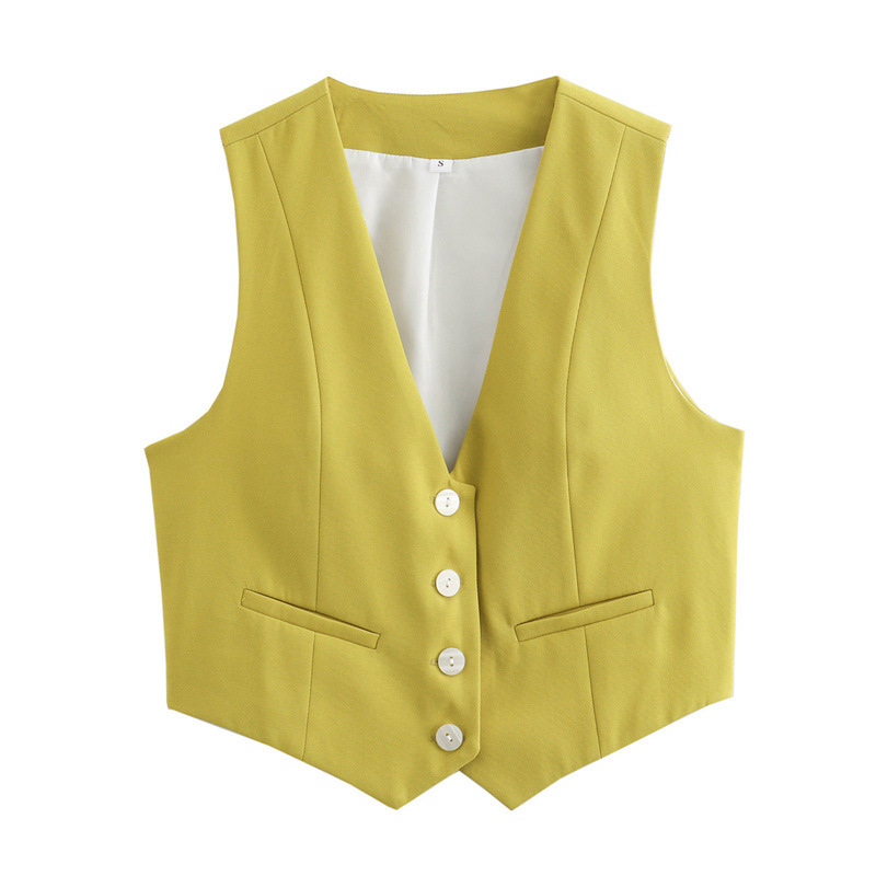 Women's Loose Button Decoration Multi-color Versatile Vest - Image 9